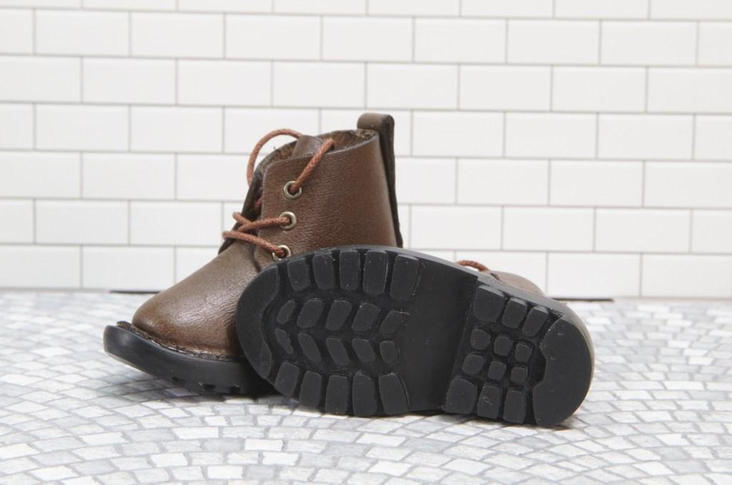 本革：ドールシューズ／ショートブーツ／ブラウン／オビツ30ジャストフィット／ブロックパターン靴底 | 13枚目