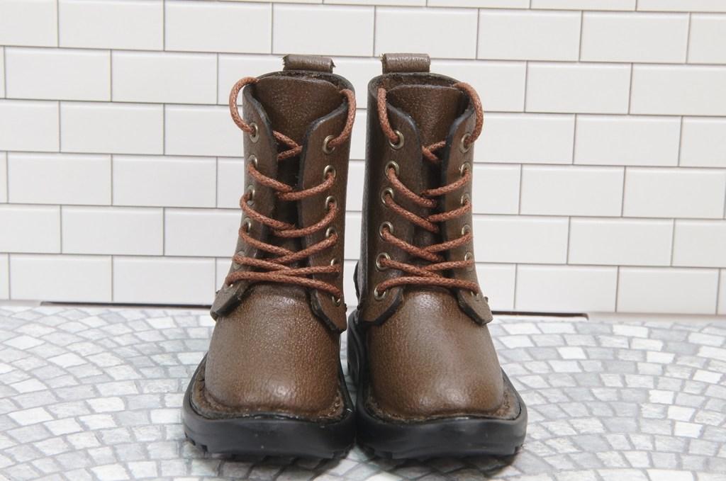 本革：ドールシューズ／セミロングブーツ／ブラウン／オビツ30ジャストフィット／ブロックパターン靴底 | 10枚目