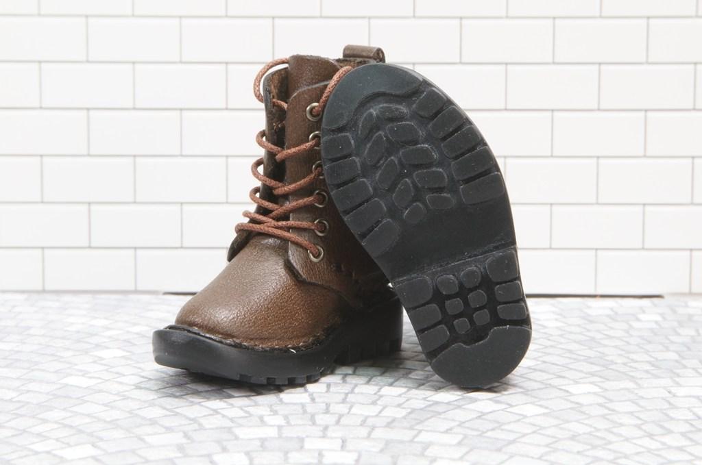 本革：ドールシューズ／セミロングブーツ／ブラウン／オビツ30ジャストフィット／ブロックパターン靴底 | 13枚目