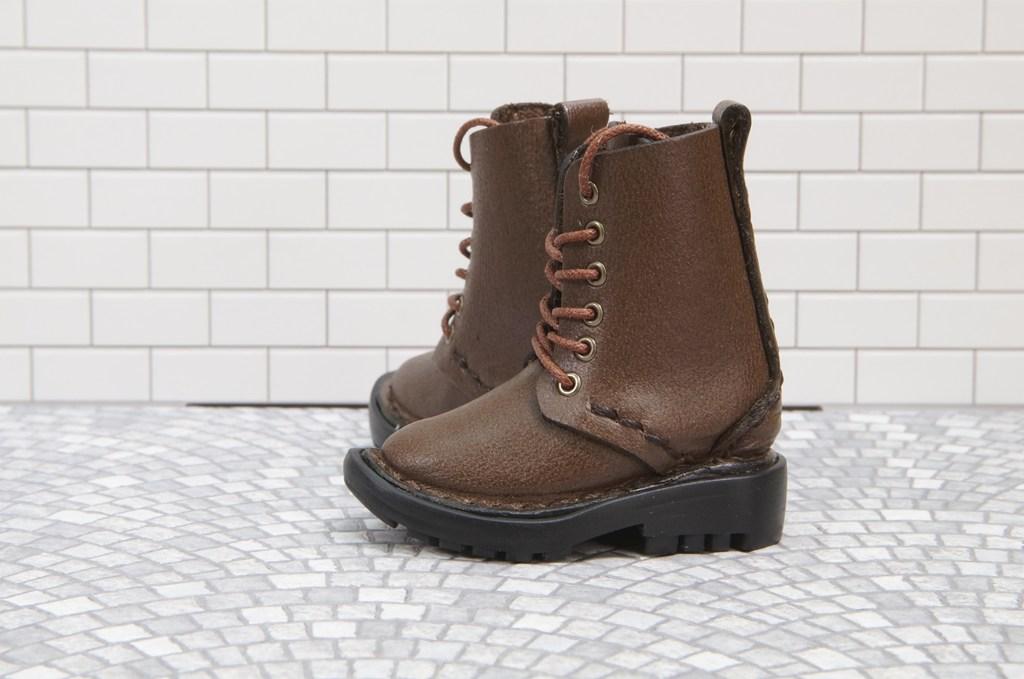 本革：ドールシューズ／セミロングブーツ／ブラウン／オビツ30ジャストフィット／ブロックパターン靴底 | 7枚目