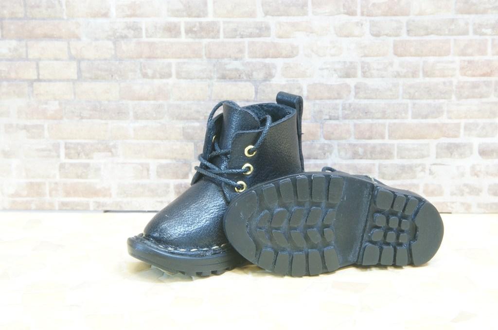 本革：ドールシューズ／ショートブーツ／ブラック／オビツ30ジャストフィット／ブロックパターン靴底 | 10枚目