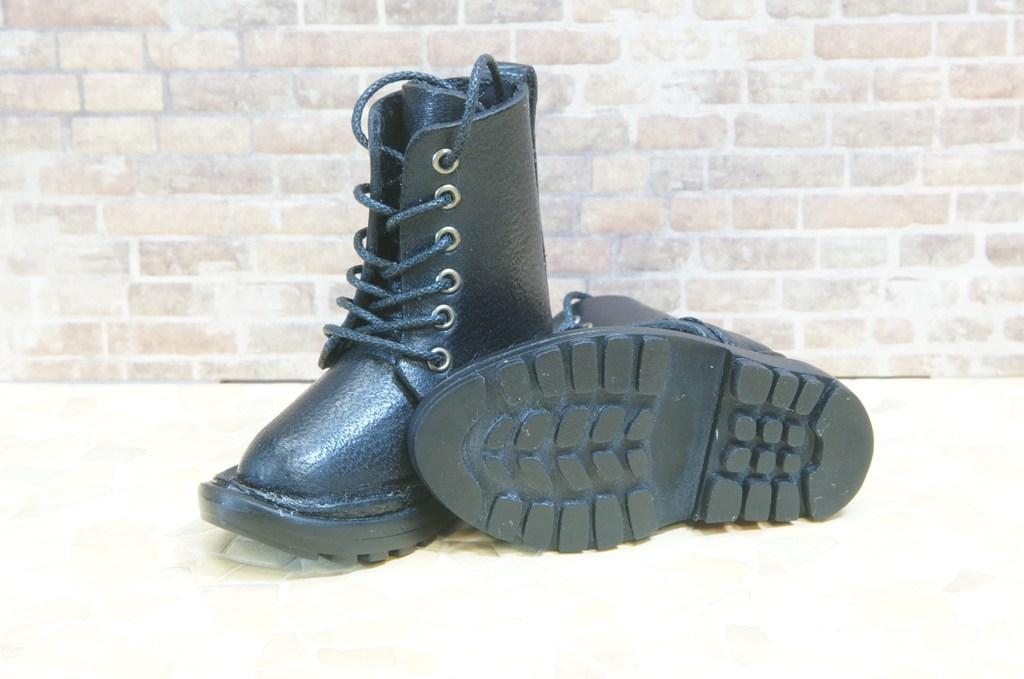 本革：ドールシューズ／セミロングブーツ／ブラック／オビツ30ジャストフィット／ブロックパターン靴底 | 10枚目