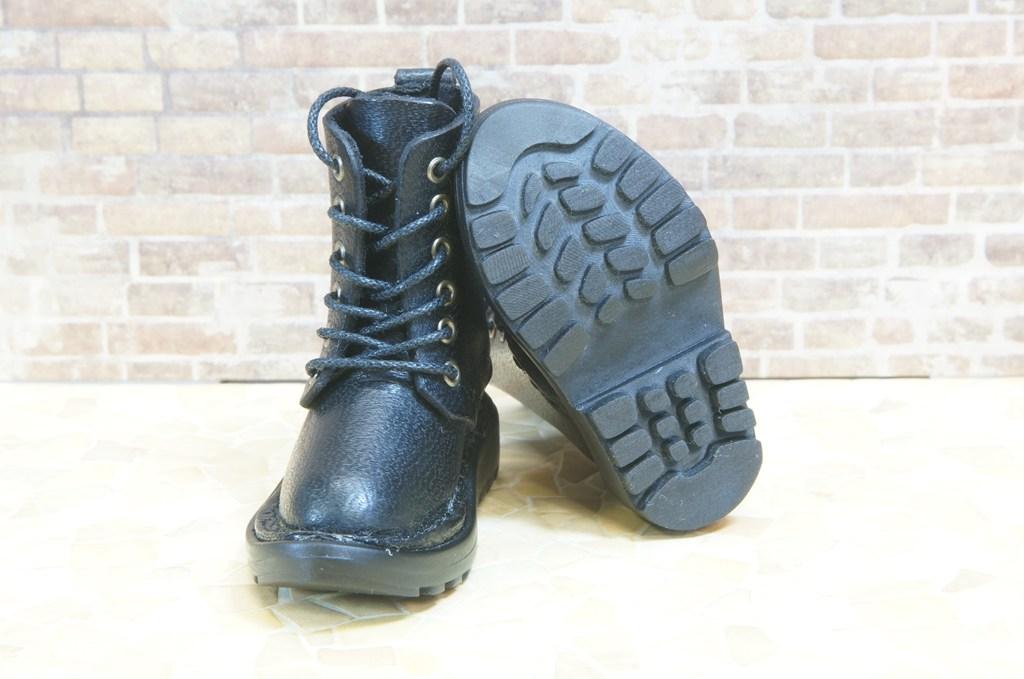 本革：ドールシューズ／セミロングブーツ／ブラック／オビツ30ジャストフィット／ブロックパターン靴底 | 9枚目