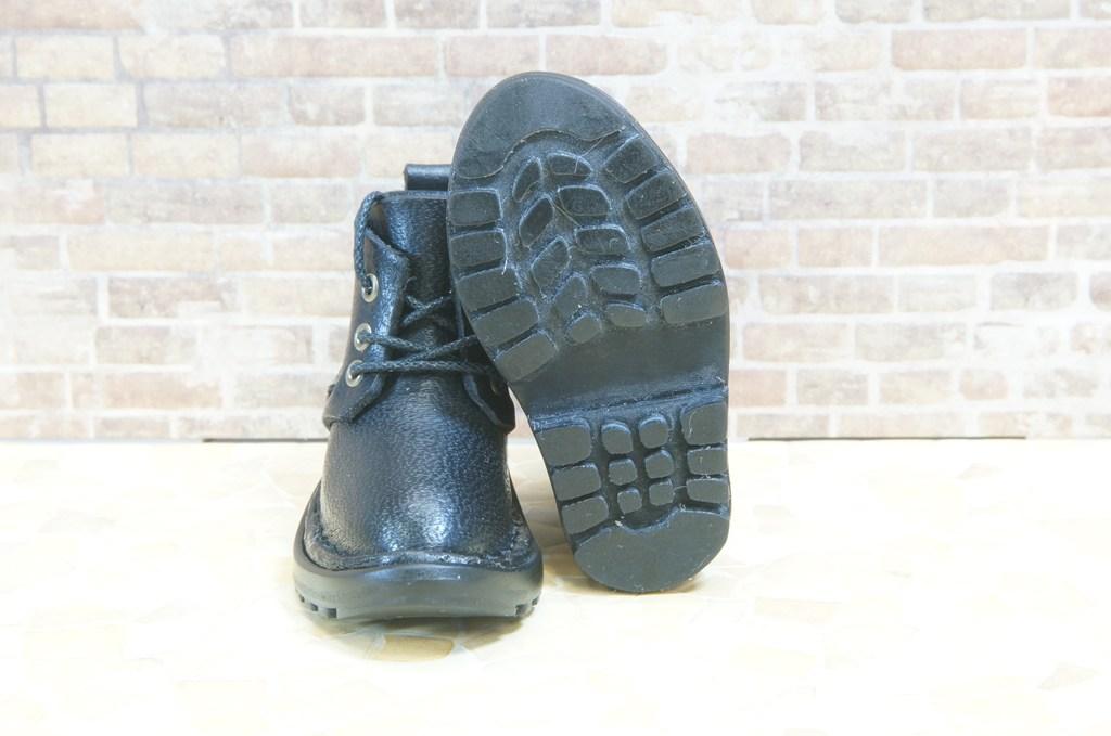 本革：ドールシューズ／ショートブーツ／ブラック／オビツ30ジャストフィット／ブロックパターン靴底 | 9枚目