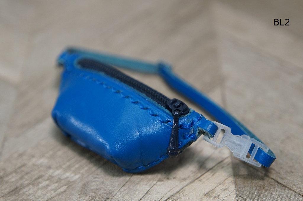 【本革】30cmドール用 ボディバッグ【ブルー】/ オビツ30・テヤンサイズ