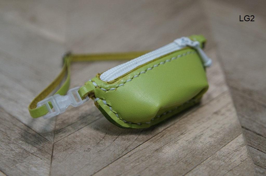 【本革】30cmドール用 ボディバッグ【ライトグリーン】/ オビツ30・テヤンサイズ