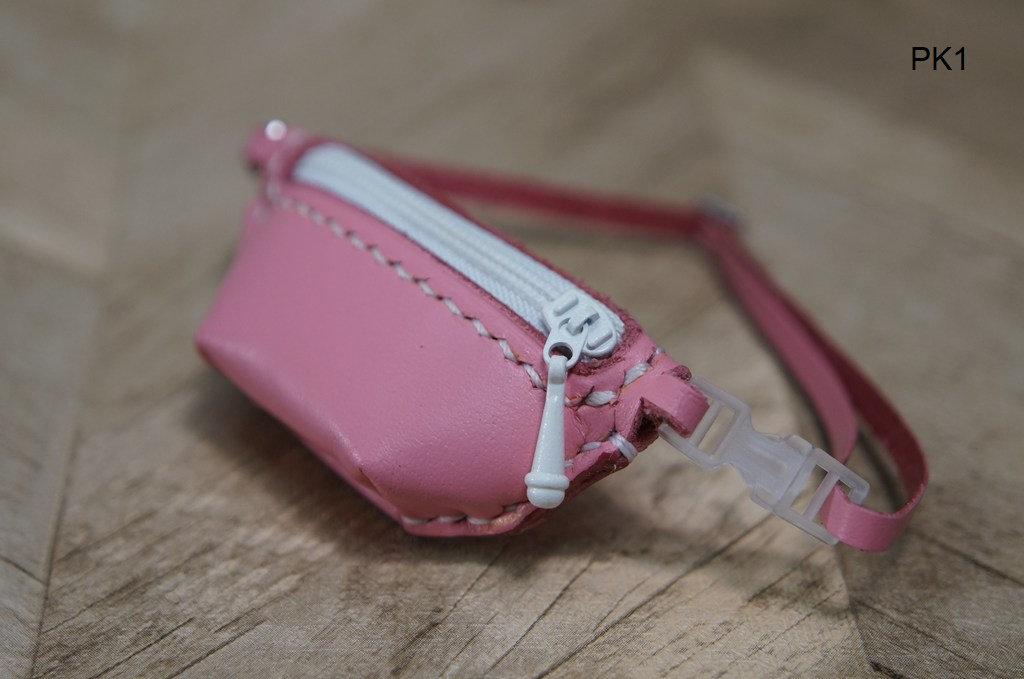 【本革】30cmドール用 ボディバッグ【ピンク】/ オビツ30・テヤンサイズ