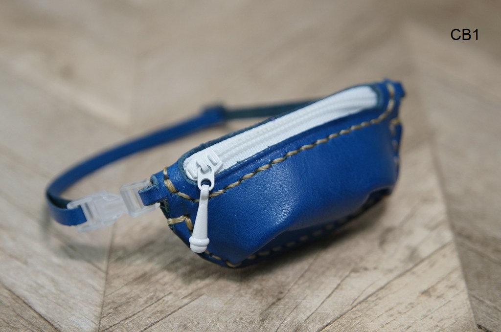 【本革】30cmドール用 ボディバッグ【コバルトブルー】/ オビツ30・テヤンサイズ