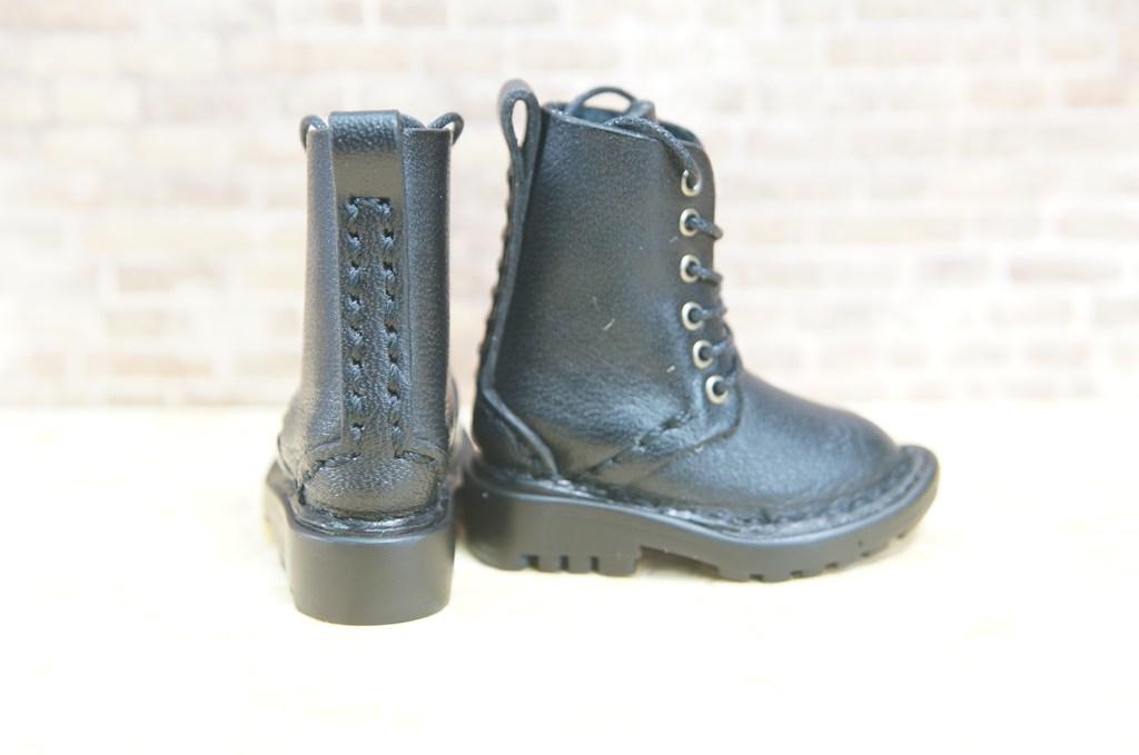 本革：ドールシューズ／セミロングブーツ／ブラック／オビツ30ジャストフィット／ブロックパターン靴底 | 4枚目