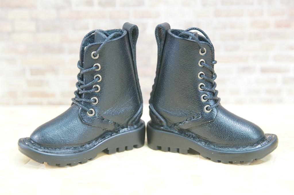 本革：ドールシューズ／セミロングブーツ／ブラック／オビツ30ジャストフィット／ブロックパターン靴底 | 7枚目