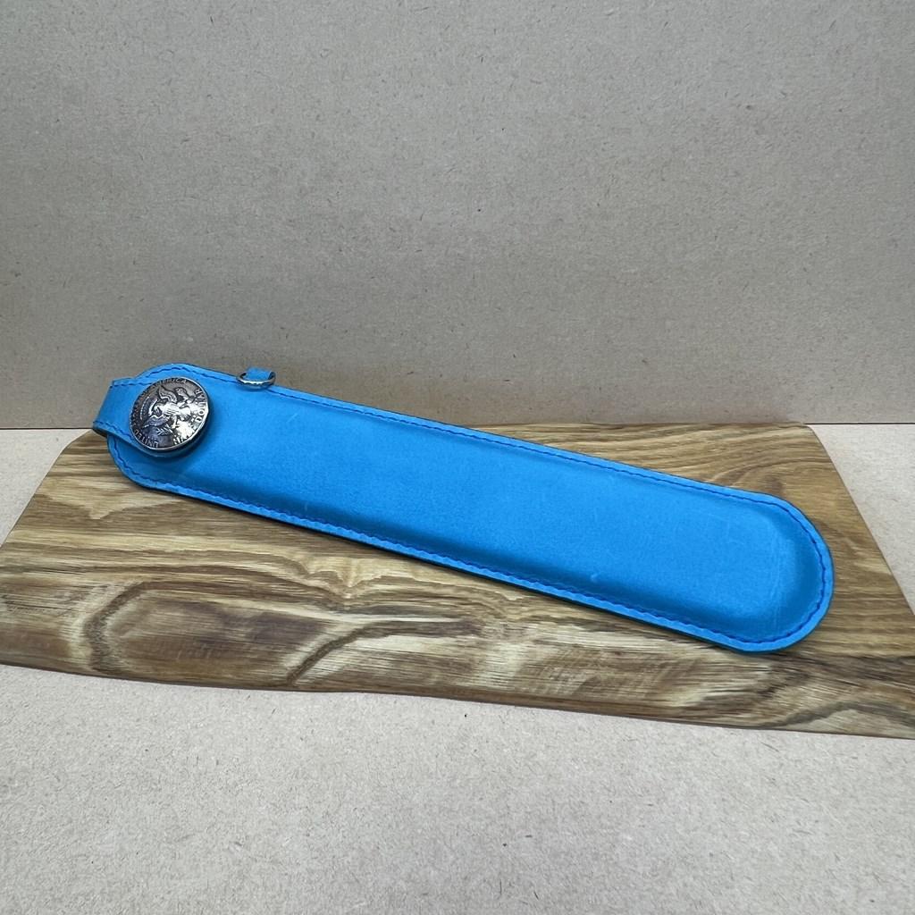 大きなコンチョの扇子ケース　スカイブルー | 2枚目