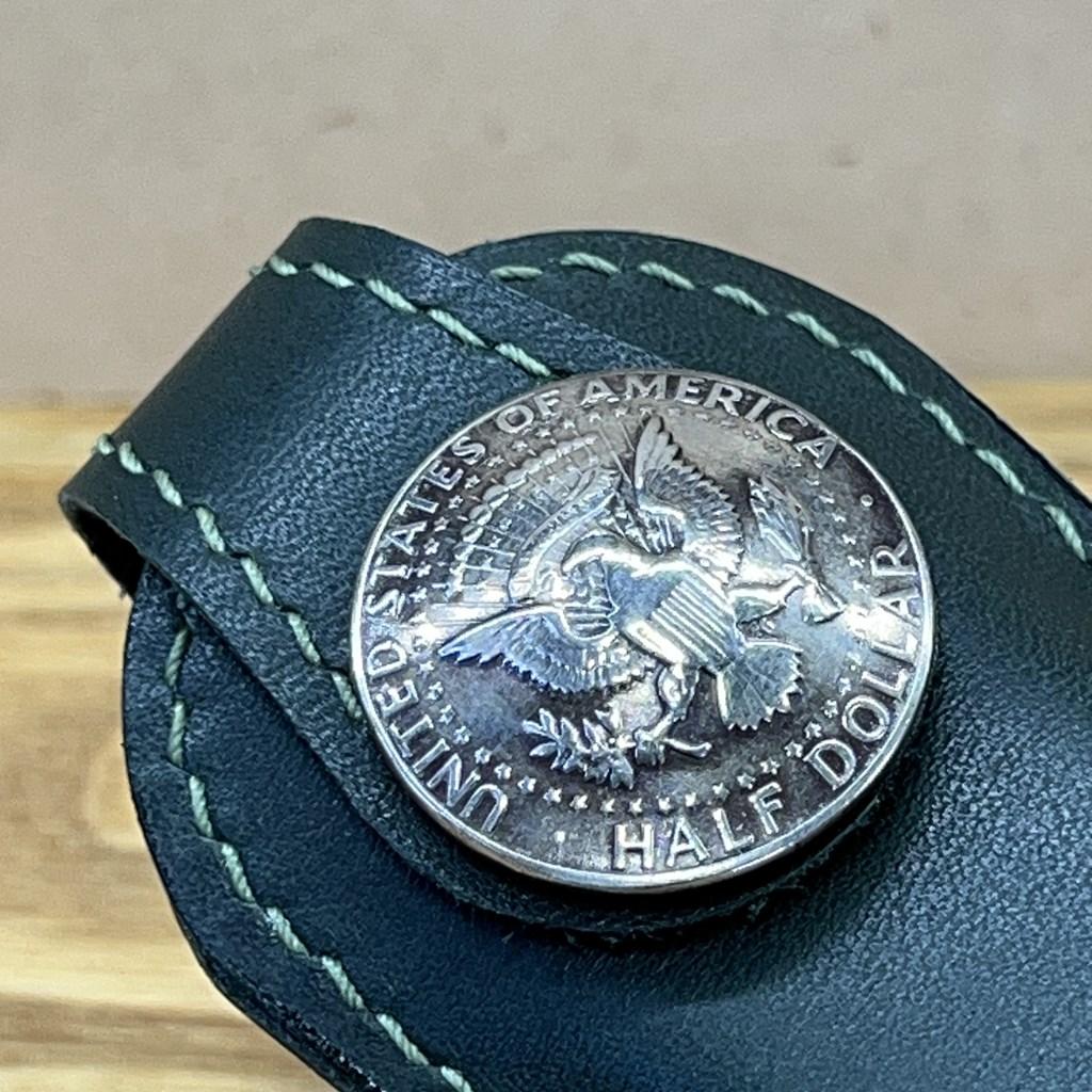 大きなコンチョの扇子ケース　グリーン