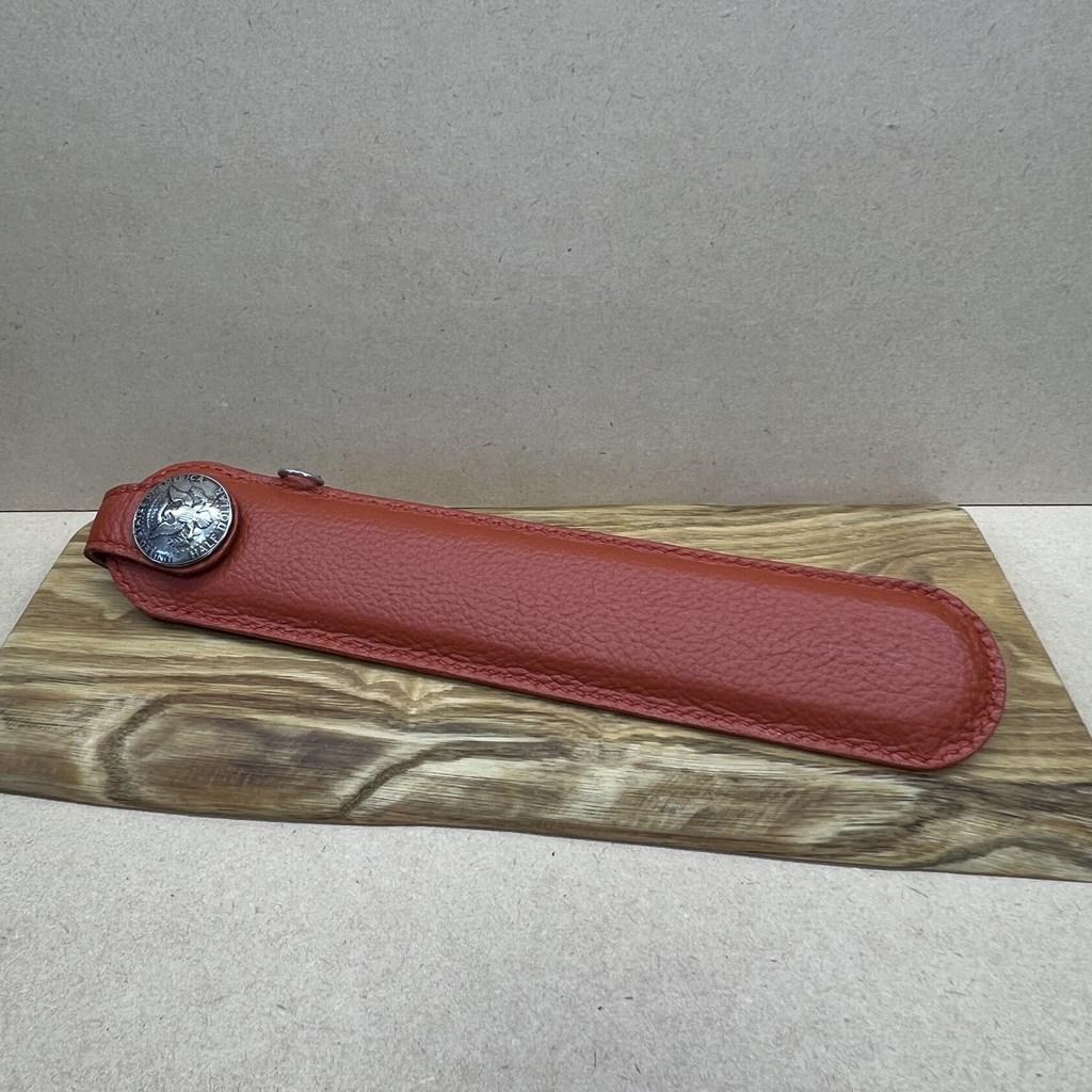 大きなコンチョの扇子ケース　オレンジ | 2枚目